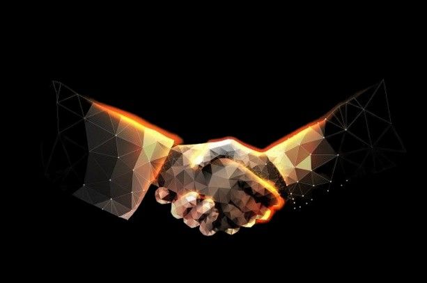 Glowing partnership handshake — FVH client relationships